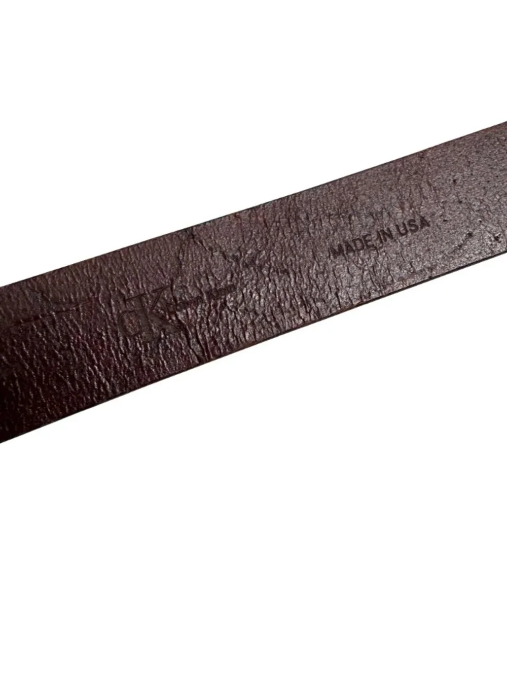 Vintage Calvin Klein Belt Women Large Brown Leather Brass Buckle USA 90s Classic